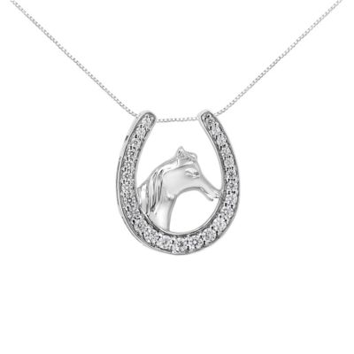 Haus Of Brilliance Sterling-Silver 1/4Ct Tdw Diamond U Shape Pendant Necklace (I-J, I3-Promo)