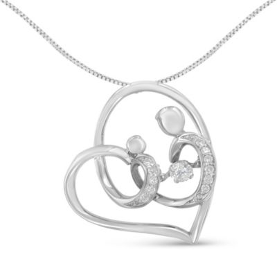 Haus Of Brilliance Sterling Silver 1/6 Ct Tdw Diamond Heart Pendant Necklace(H-I,i1-I2)
