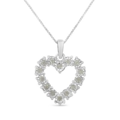 Haus Of Brilliance Sterling Silver 1/3 Ct Tdw Diamond Heart Pendant Necklace (I-J, I3)