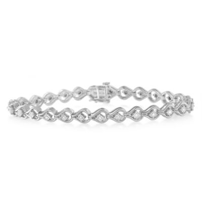 Belk & Co. Sterling Silver Sparkling Link Bracelet | belk