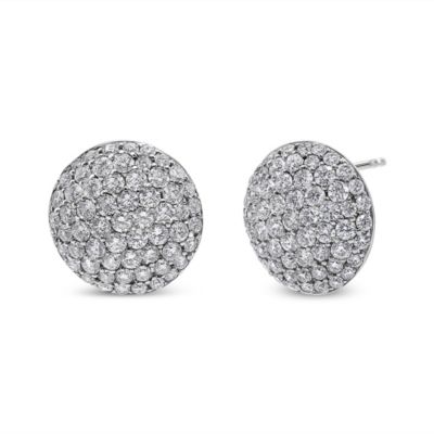 Haus Of Brilliance 18K White Gold 3 1/2 Cttw Shared Prong Set Diamond Cluster Composite Disc Stud Earrings (F-G Color, Vs1-Vs2 Clarity)
