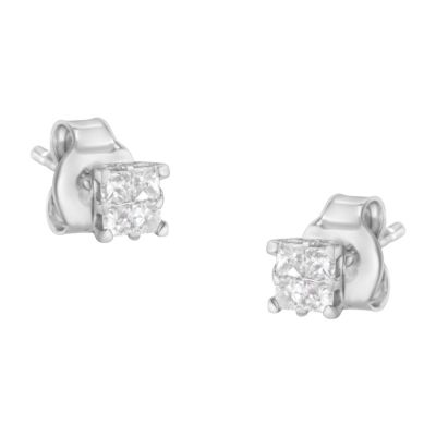 Haus Of Brilliance 10Kt White Gold Diamond Composite Stud Earring (1/4 Cttw, H-I Color, I1-I2 Clarity)