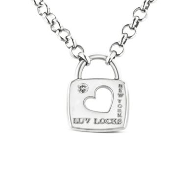 Haus Of Brilliance .925 Sterling Silver Diamond Accent Open Heart Love Lock Pendant 18"" Necklace (I2-I3 Clarity, H-I Color)