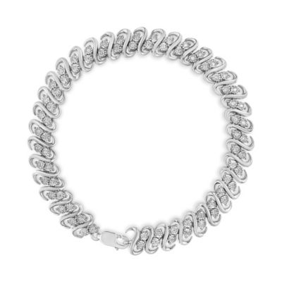 Haus Of Brilliance .925 Sterling 1/2 Cttw Diamond Double Row S-Link Bracelet (I-J Color, I2-I3 Clarity) - 7.25"" Inches