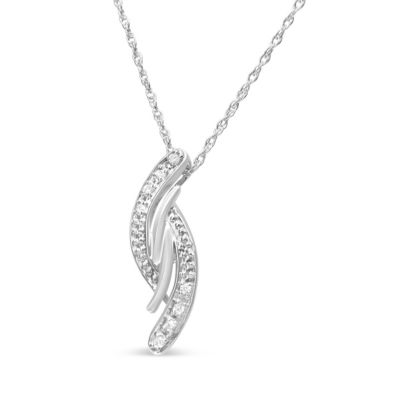 Haus Of Brilliance .925 Sterling Silver Diamond Accent Bypass Curve 18"" Pendant Necklace (I-J Color, I3 Clarity)