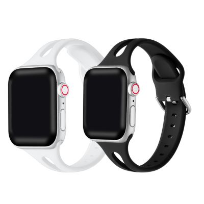 Posh Tech Women's 2-Pack Alex Silicone Bands With Cut-Out Detail For Apple Watch Se & Series 7/6/5/4/3/2/1 - Size 38Mm/40Mm/41Mm