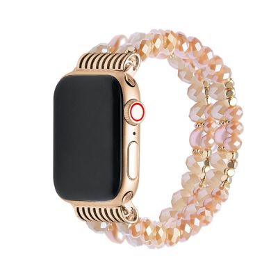 Posh Tech Demi Rose Gold Beaded Bracelet Band For Apple Watch Se & Series 7/6/5/4/3/2/1 - Size 38Mm/40Mm/41Mm