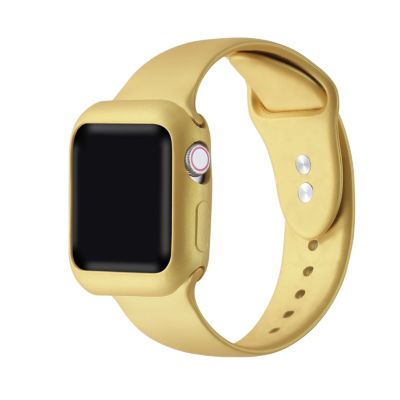 Posh Tech Women's Gold Silicone Sport Band & Matching Bumper For Apple Watch Se & Series 7/6/5/4/3/2/1 - Size 38Mm/40Mm/41Mm