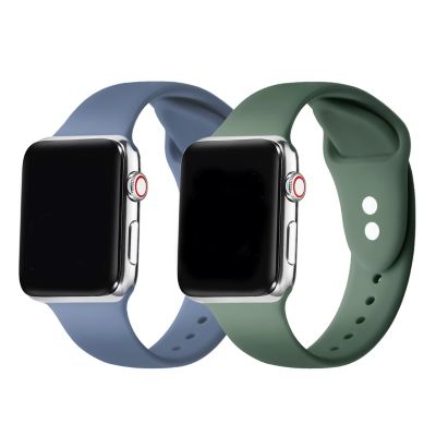 Posh Tech 2-Pack Of Silicone Print And Solid Replacement Bands For Apple Watch Se & Series 7/6/5/4/3/2/1 - Size 38Mm/40Mm/41Mm