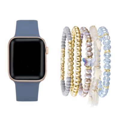 Posh Tech Alaskan Blue Silicone Replacement Band & Bracelet Bundle For Apple Watch Se & Series 7/6/5/4/3/2/1 - Size 38Mm/40Mm/41Mm