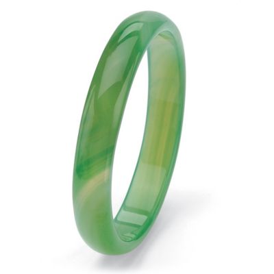 Palmbeach Jewelry Genuine Green Agate Bangle Bracelet 8.5
