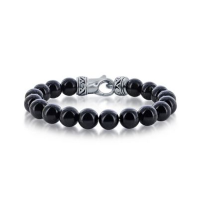 Effy® Onyx and Meteorite Matte Bead Stretch Bracelet | belk