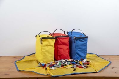 Lego 4-Pc Tote And Play Mat Black Yellow Red Blue