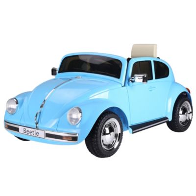 Aosom Licensed Volkswagen Beetle Electric Kids Ride On Car 6V Battery Powered Toy With Remote Control Music Horn Lights Mp3 For 3 6 Years Old Blue