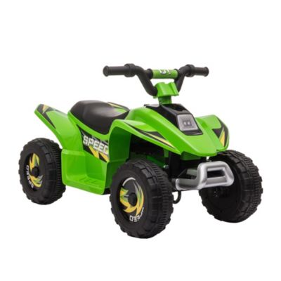 Aosom 6V Kids Ride On Atv 4 Wheeler Electric Quad Toy Battery Powered Vehicle With Forward/ Reverse Switch For 3 5 Years Old Toddlers Green