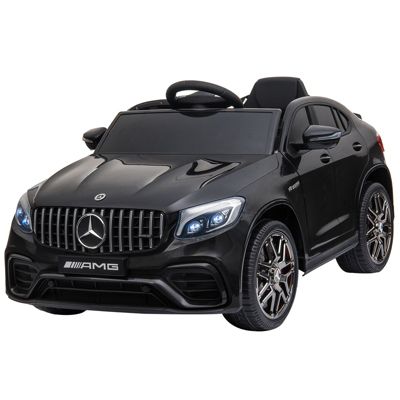 Aosom 12V Ride On Toy Car For Kids With Remote Control Mercedes Benz Amg Glc63S Coupe 2 Speed With Music Electric Light Black
