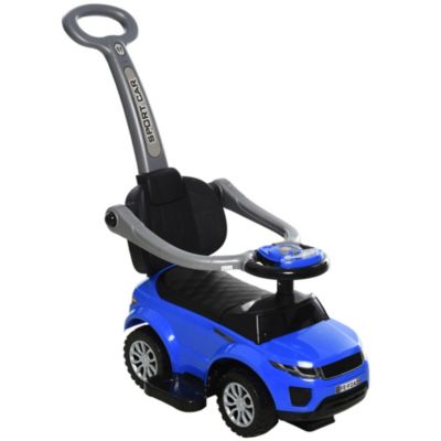 Aosom 3 In 1 Push Cars For Toddlers Kid Ride On Push Car Stroller Sliding Walking Car With Horn Music Light Function Secure Bar Ride On Toy For Boy