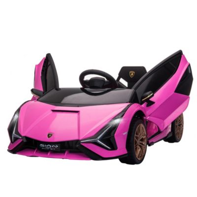 Aosom Lamborghini Licensed Kids Ride On Car 12V Battery Powered Electric Sports Car Toy With Remote Control Horn Music And Headlights For 3 5 Years