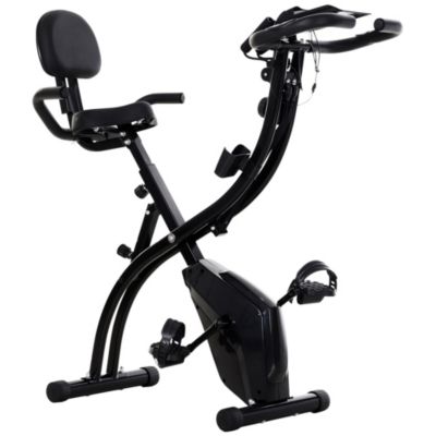 Soozier 2 In 1 Exercise Bike With Arm Resistance Bands For Upright And Recumbent Cycling Black