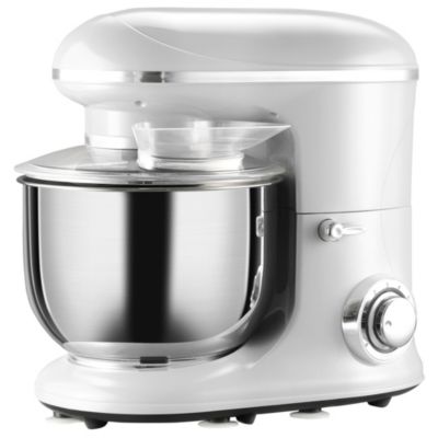 Homcom Stand Mixer With 6+1P Speed 600W Tilt Head Kitchen Electric Mixer With 6 Qt Stainless Steel Mixing Bowl Beater Dough Hook And Splash Guard For