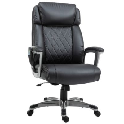 Vinsetto High Back 6 Point Massage Home Office Chair Swivel Faux Leather Task Chair With Headrest And Padded Armrests Black