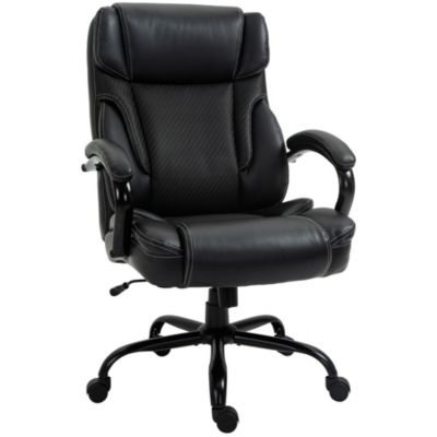Vinsetto 484Lbs Big And Tall Ergonomic Executive Office Chair With Wide Seat High Back Adjustable Computer Task Chair Swivel Pu Leather Black