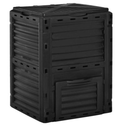 Outsunny Garden Compost Bin 80 Gallon Outdoor Large Capacity Composter Fast Create Fertile Soil Aerating Box Easy Assembly Black