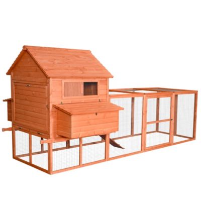 145" Coop Large Chicken House Rabbit Hutch Wooden Poultry Cage Pen Garden with Run and Inner Hen House Space | belk