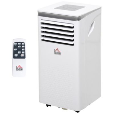Homcom 7000 Btu Portable Mobile Air Conditioner Cooling Dehumidifying And Ventilating With Remote Control White