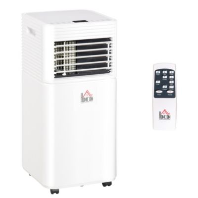 Homcom 7000 Btu Portable Mobile Air Conditioner For Cooling Dehumidifying And Ventilating With Remote Control White