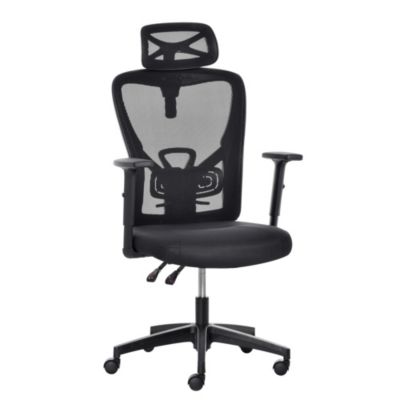 Vinsetto High Back Ergonomic Computer Home Office Chair Mesh Task Chair With Lumbar Back Support Reclining Function Adjustable Headrest Arms And