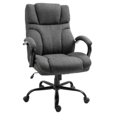 Vinsetto 500Lbs Big And Tall Office Chair With Wide Seat Ergonomic Executive Computer Chair With Adjustable Height Swivel Wheels And Linen Finish
