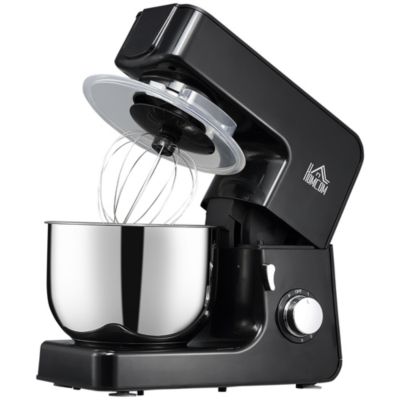 Homcom 6 Qt Stand Mixer With 6+1P Speed 600W Tilt Head Kitchen Electric Mixer With Stainless Steel Beater Dough Hook And Whisk For Baking Bread Cakes