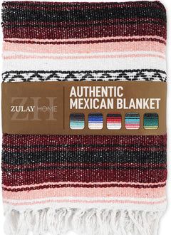 Zulay Kitchen Zulay Home Hand Woven Mexican Blankets - Artisanal Boho Blanket & Mexican Falsa Blanket