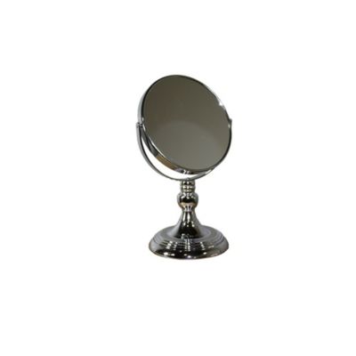 Homeroots Vintage Pedestal Chrome 5X Magnification Vanity Mirror