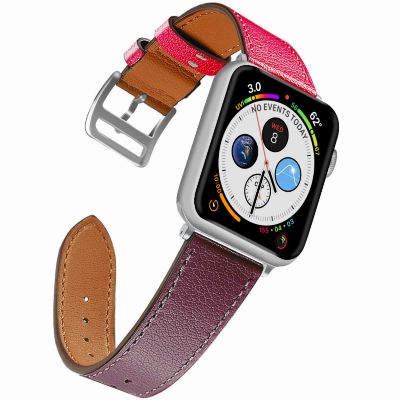 Hypercel Corporation Leather Band For Apple Watch - 42/44Mm Pink/burgundy