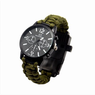 Vista Shops Outdoor Multi Function Camping Survival Watch Bracelet Tools With Led Light