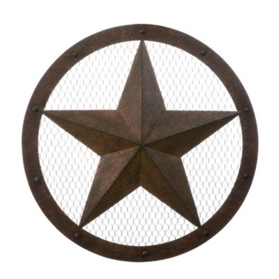 Luxen Home Luxenhome Brown Metal Star Round Frame Outdoor Wall Decor