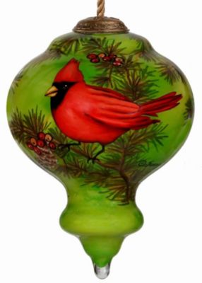 Inner Beauty Gifts Christmas Beauties Cardinal Hand Painted Glass Ornament
