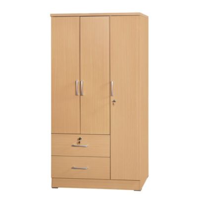 Better Home Products Symphony Wardrobe Armoire Closet With Two Drawers In Maple