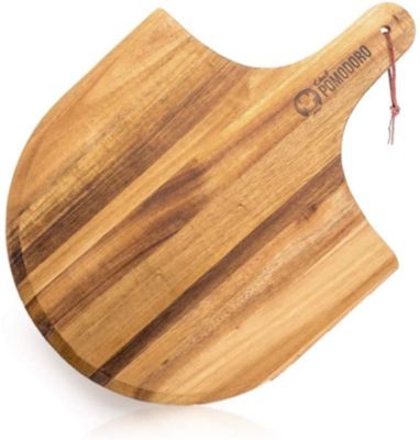 Chef Pomodoro All Natural Acacia Wood Pizza Peel, Gourmet Luxury Pizza Paddle For Baking Homemade Pizza And Bread