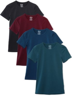 Kalon Women 4-Pack V-Neck T-Shirt Base Layer 