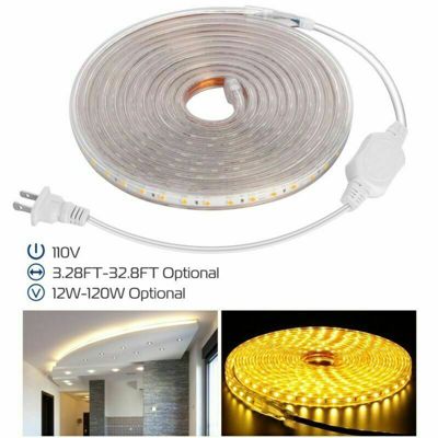 Kitcheniva 110-Volts Led Strip Light Smd 5050 Flexible Tape Outdoor White 5-Meters