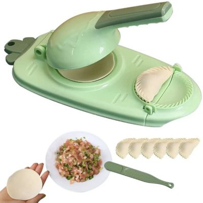 Kitcheniva 2 In 1 Diy Dumpling Maker Dumpling Skin Press Dough Presser Mold With Spoon, Green