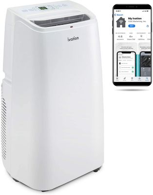 Ivation Portable Air Conditioner With Wi-Fi, 3-In-1 Smart App Control Cooling System, Dehumidifier And Fan With Remote, Exhaust Hose & Window Kit