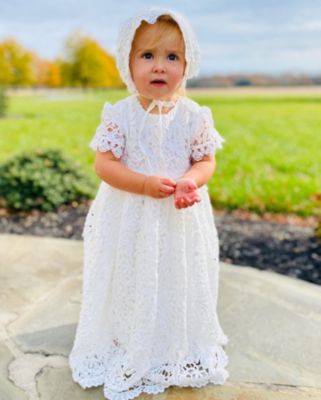 Laurenza's Baby Girls Heirloom Lace Baptism Dress Christening Gown with  Bonnet | belk
