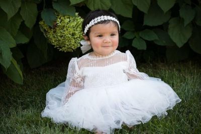 Laurenza's Baby Girls Long-Sleeve Baptism Gown Christening Dress with Pearl  Accents | belk