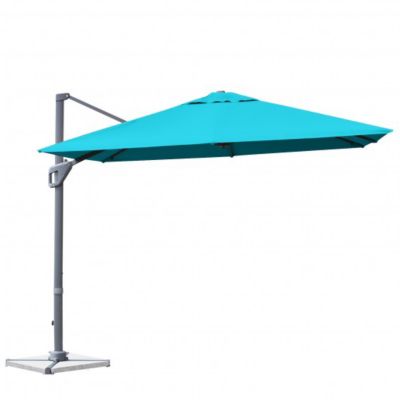 Costway 10 X 10 Feet Patio Offset Cantilever Umbrella With Aluminum 360-Degree Rotation Tilt-Coffee