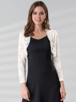 Allegra K Women's Elegant Crop Cardigan Sheer Floral Lace Bolero Shrug Top  | belk