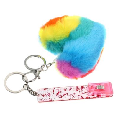 Card Grabber for Long Nails Beaded Card Grabber Keychain with Pom Ball Sky  Blue